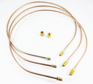 3/16" Copper Nickel Brake Lines. PACK OF 3.  Each pc. Is 33" long with inverted double flares and standard 3/16" tube nuts