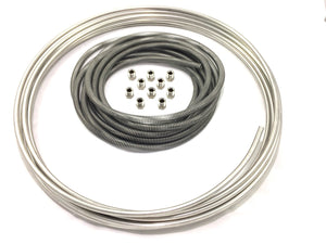16 Ft. of 1/4" Stainless Steel Tubing with Stainless Armor and Stainless Fittings
