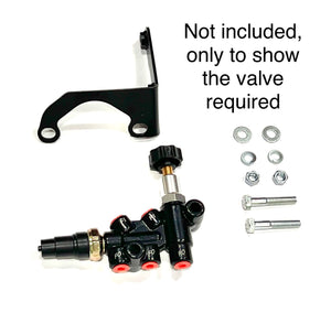 68-74 Nova Brake line kit fits only power brakes and Pictured Valve. Includes Front Line Kit and Front to Rear Line.