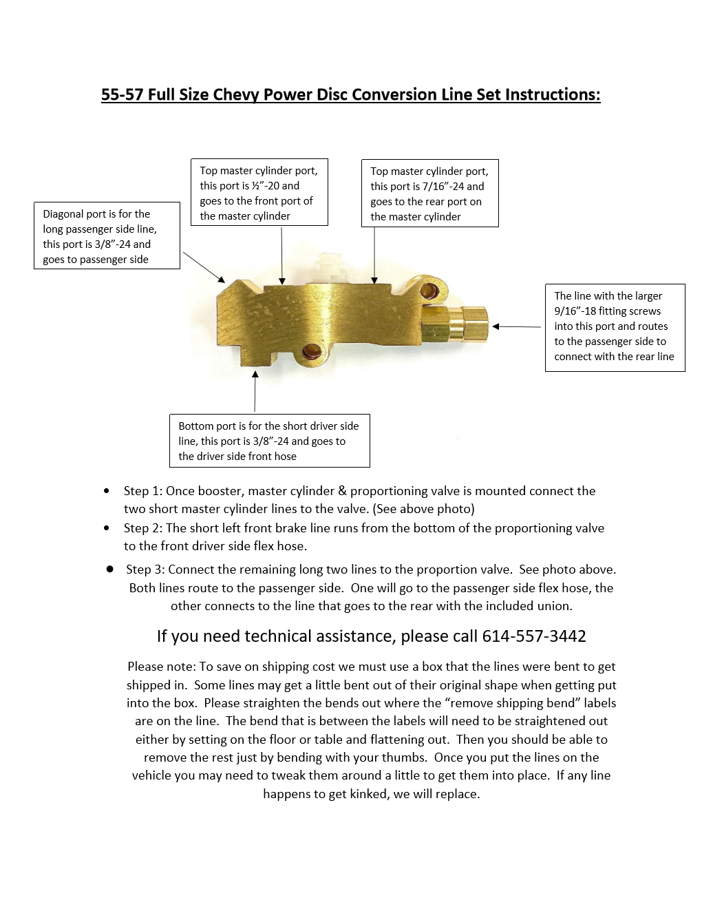 Brake line to valve instructions