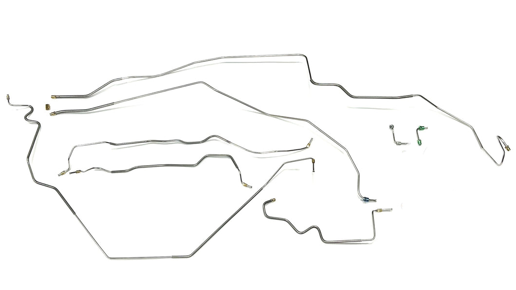 Complete Prebent Brake Line Kit Compatible with 1967-69 Camaro With Aftermarket Disc Conversion Style Valve Mounted Next To Master Cylinder. Made in the USA