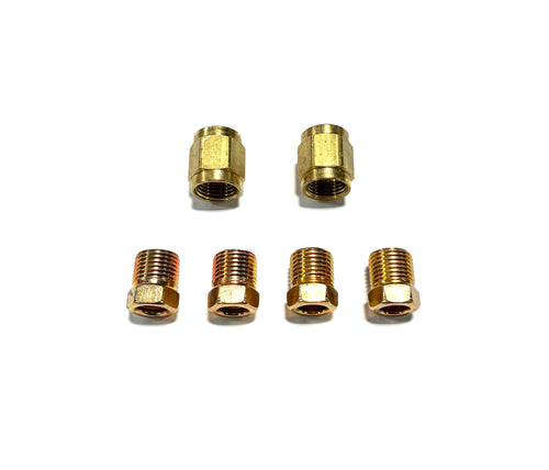 1/4 Inch Brake Line Inverted Flare Fittings and Unions, 7/16 inch-24 Threads Used with 1/4 Inch Brake Line (Pack of 6)