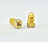 Inverted Flare to Bubble Flare Brake Line Adaptor for 3/16" Tube, (Female) Inverted Flare, 3/8-24 to (Male) 1/2-18 Bubble Flare