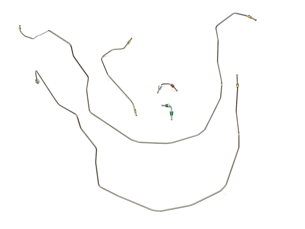 Front Brake Line Kit. 5 Pcs. For Use with Aftermarket Valve Mounted by Master, Fits: 1958-64 Chevrolet Biscayne, Bel-Air and Impala
