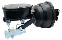 58 - 64 Full Size Chevy Car. Brake Line Kit and Black Powder Coated 8" Dual Brake Booster Assembly 1 1/8" Bore and Disc/Disc Prop Valve. Includes Stainless Full Car Brake Line Kit