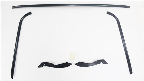 1970 - 1981 F-body Windshield Moldings Kit, BLACK ANODIZED with Plastic Clips and Plastic Corners