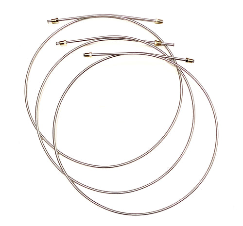 3/16 Inch Stainless Steel Brake Lines with Inverted Double Flared Ends, Fittings & Unions 48 Inches Long (Pack of 3)