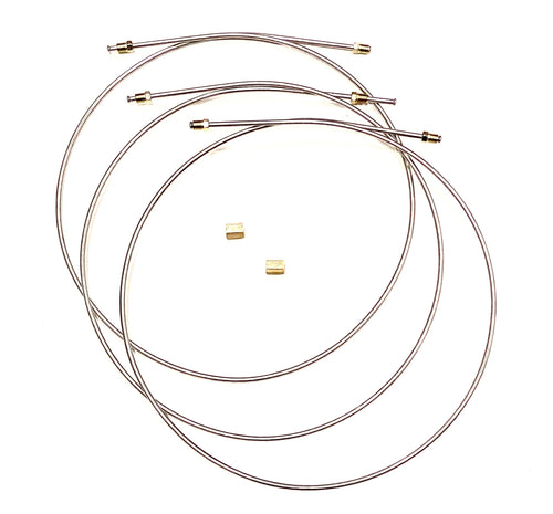 3/16 Inch Stainless Steel Brake Lines with Inverted Double Flared Ends, Fittings & Unions. 60 Inches Long (Pack of 3)