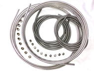 Stainless Steel 3/16" AND 1/4" Brake Line Kit, 16 Foot Coils - Stainless Fittings and Armor Included