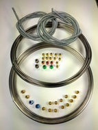 Stainless Steel 3/16" AND 1/4" Brake Line Kit - Fittings and Armor Included