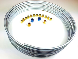 Brake Line Kit - 1/4" Coil / Roll with Fittings