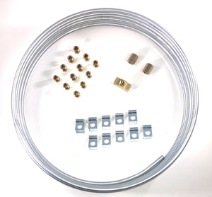 25 ft of 1/4 Steel Brake Line W/ Unions, Clips, Fittings, Tee