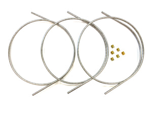 Stainless steel 3/8" fuel line tubing, coiled 64" pcs w/ fittings (Pack of 3 - 64"pcs)