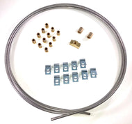 16 Ft. of 3/16 Stainless Brake Line W/ Unions, Clips, Fittings, Tee