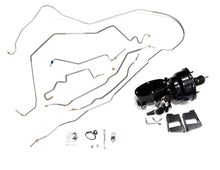 68-72 Chevelle / Malibu Hardtop. Brake Line Kit and Black Powder Coated 8" Dual Brake Booster Assembly with 1" Bore and Adjustable Prop Valve. Includes Stainless Front Brake Line Kit and Front to Rear Line.