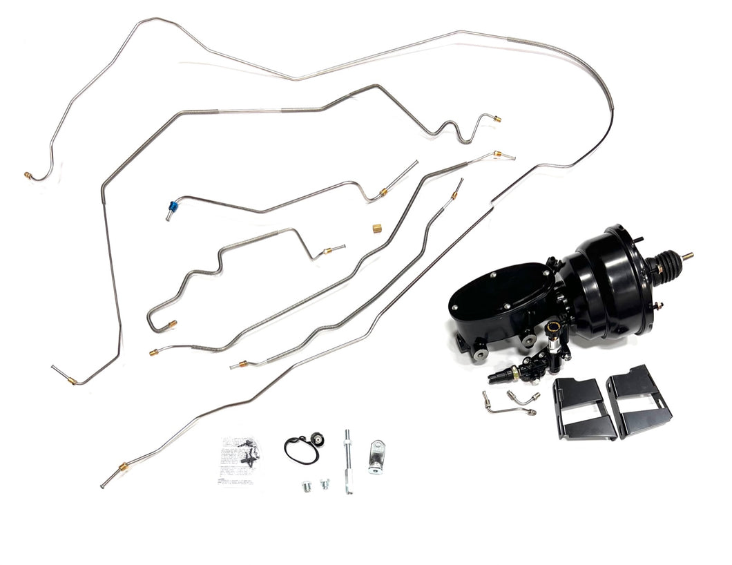 64 - 67 Chevelle Hardtop Brake Line Kit and Black Powder Coated 8