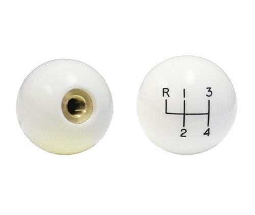 Four Speed Shift Knob 3/8 Coarse Thread White Usa Made