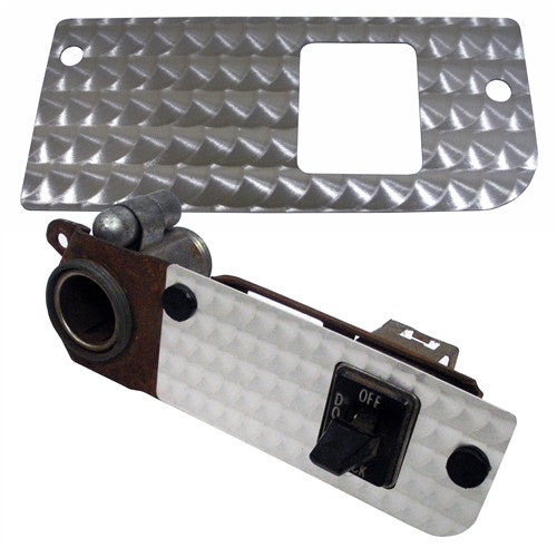 1970 - 1981 Trans Am Turned Swirl Silver Dash Metal Filler Plate W/ Power Door Lock Switch Hole Only