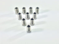 Long Stainless Steel 7/16 - 24 Inverted Flare Brake Line Fitting for 1/4" Tube (Pack of 10)