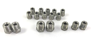 Stainless Brake Line Fitting Kit for 3/16" tube, Inverted Flare  (19 Fittings Included)
