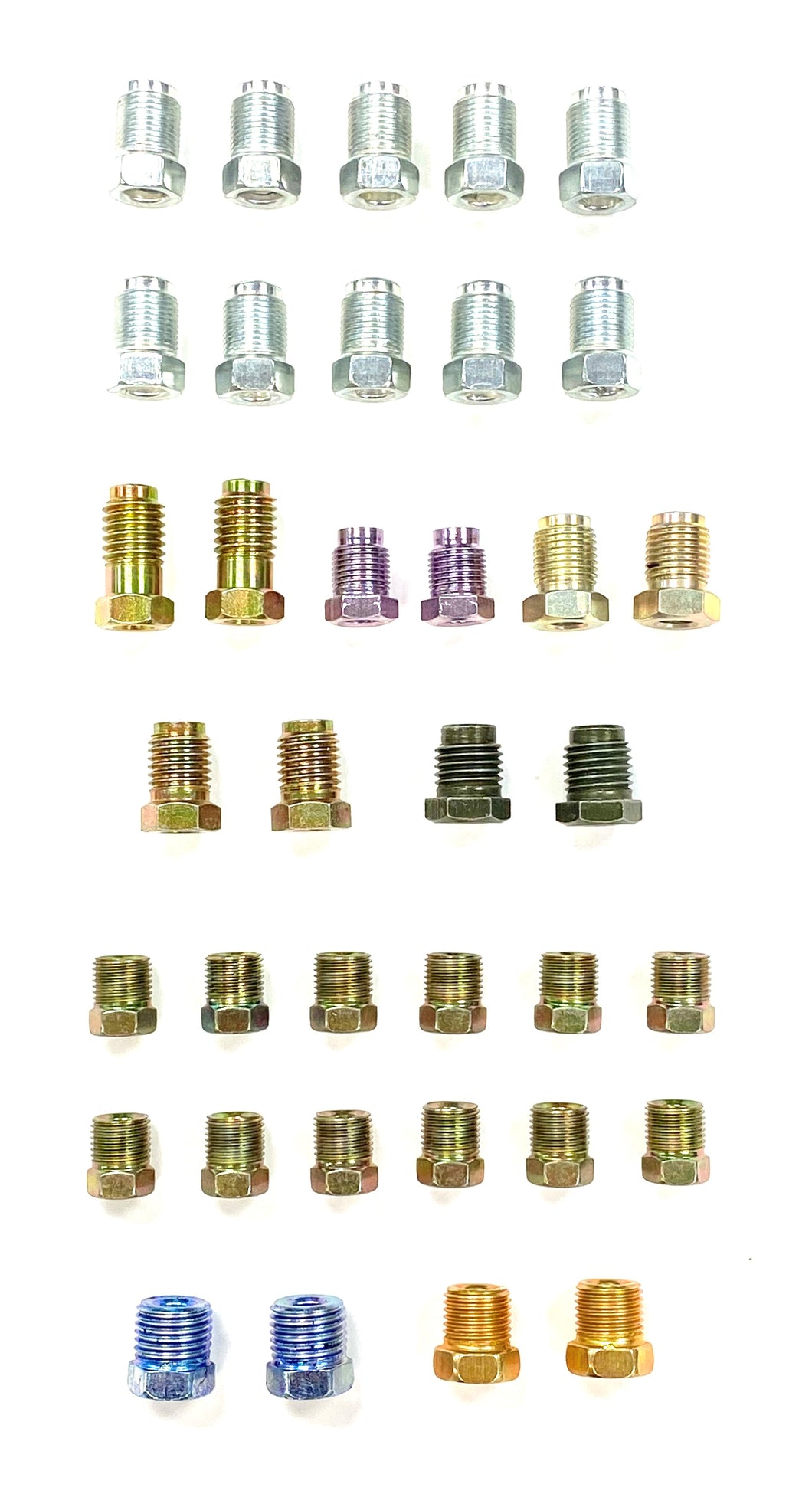 Brake Line Fitting Assortment For 1/4 Inch Tubing, Inverted Flare & Bubble/ISO Flare, Metric & SAE