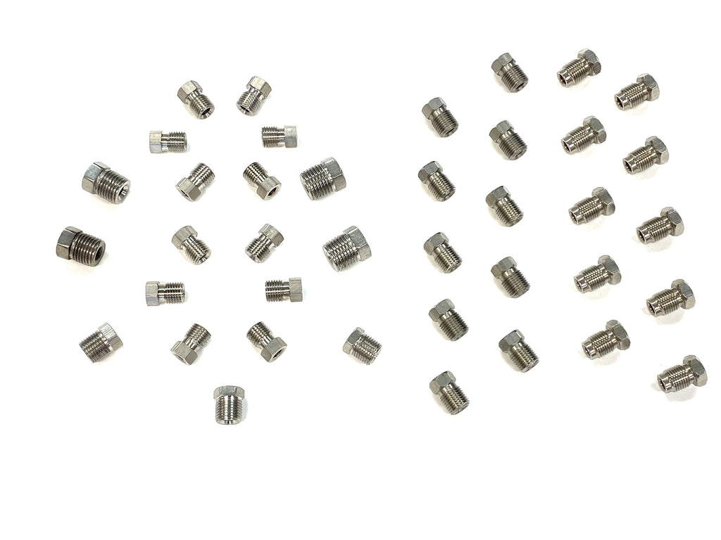 Stainless Brake Line Fitting Kit, SAE, Metric, Inverted and Bubble/ISO