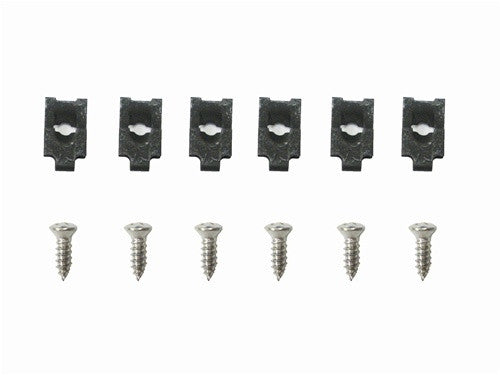 1969 Camaro Headlight Bezel Hardware Set, Standard, 6 Screws and 6 J-Clips