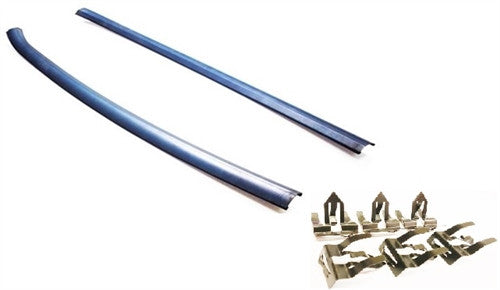1970 - 1973 F-body Side Headliner Metal Trim Moldings Set with Clips, New Tooling