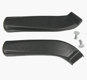 1967 - 1970 Seat Hinge Arm Covers Set for One Seat, Black, Button Clip Fasteners Included