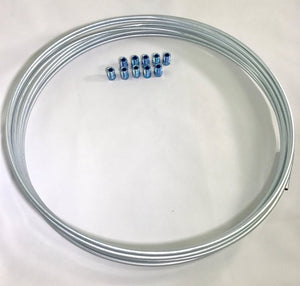 25 ft. Zinc Plated 3/16" Brake Line Tubing w/ metric brake Line invert flare fittings. 10 x 1 mm (Pack of 10 fittings)