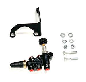 68-72 Chevelle / Malibu Hardtop. Brake Line Kit and Gold 8" Dual Brake Booster Assembly with 1" Bore and Adjustable Prop Valve. Includes Stainless Front Brake Line Kit and Front to Rear Line.