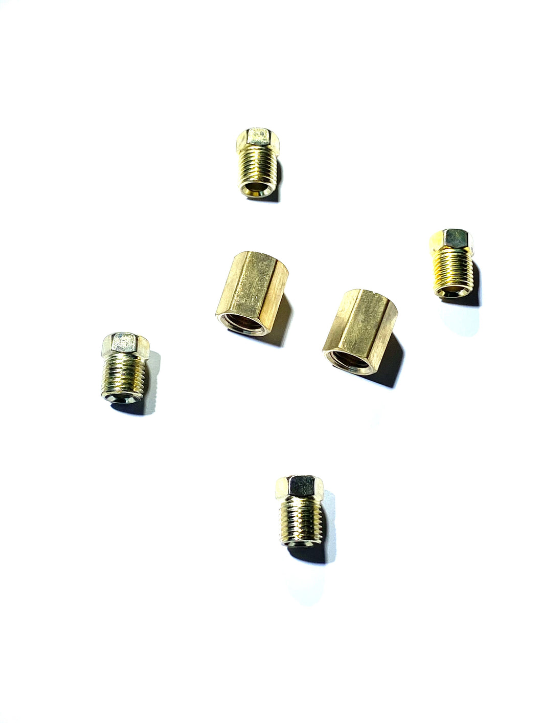 3/16 Inch Brake Line Inverted Flare Fittings and Unions, 3/8 inch-24 threads on both for 3/16 Inch Tubing(Pack of 6)