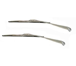 1964-1972 Windshield Wiper Arms and Blades Kit - Stainless Steel - Coupe